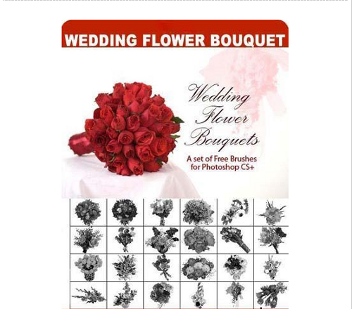 Brushes para Photoshop – Bouquet de Flores para bodas