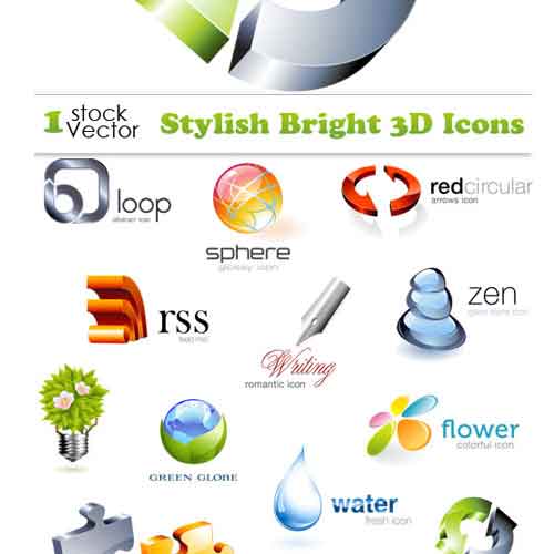 Vectores 3D Icons Iconos 3D