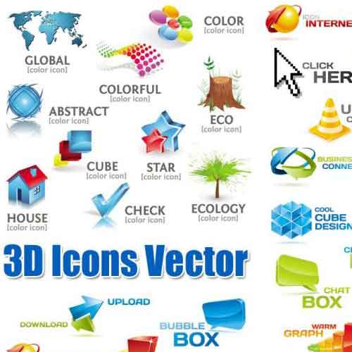 Vectores 3D Icons Iconos 3D