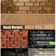 Brick wall. Set.15 – Stock Vector