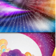 Abstract Glowing Rainbow Vector Backgrounds