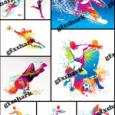 Stock Vector – Amazing Color Splashed Sport and Dance