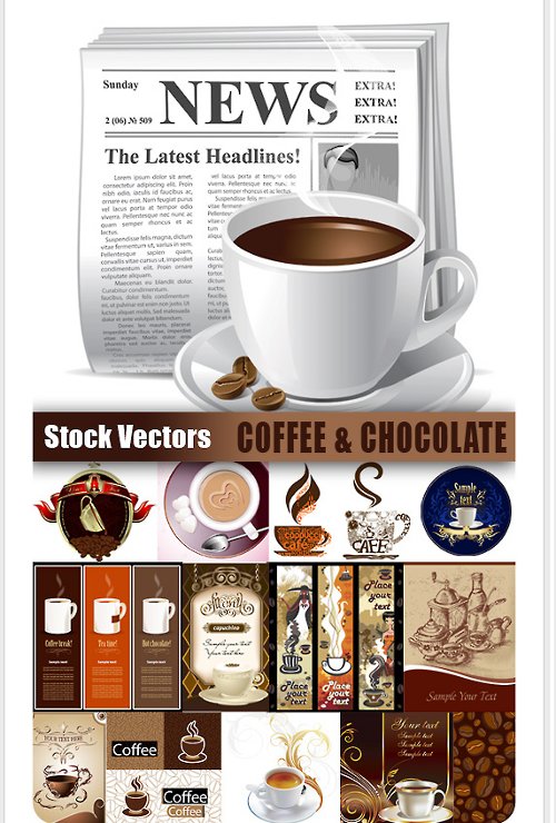  Stock Vectors - Coffee & Chocolate