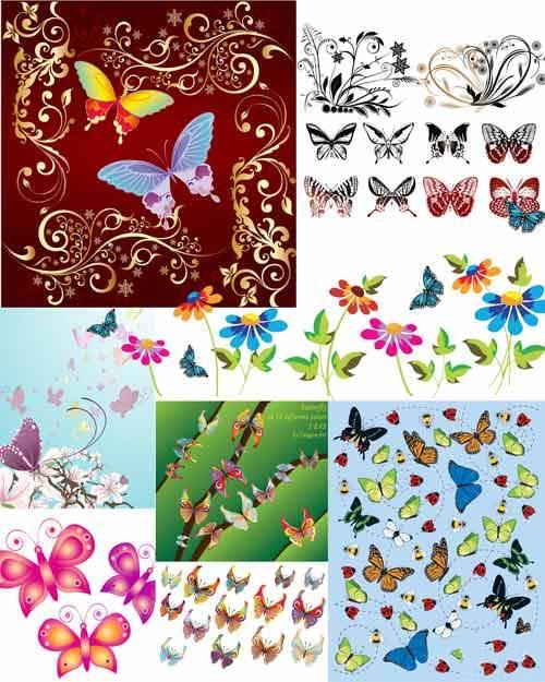 Butterflies - vector - Mariposas