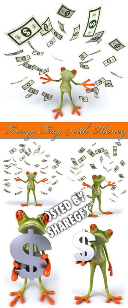 Stock de Fotos Frog with Money Rana con Dinero