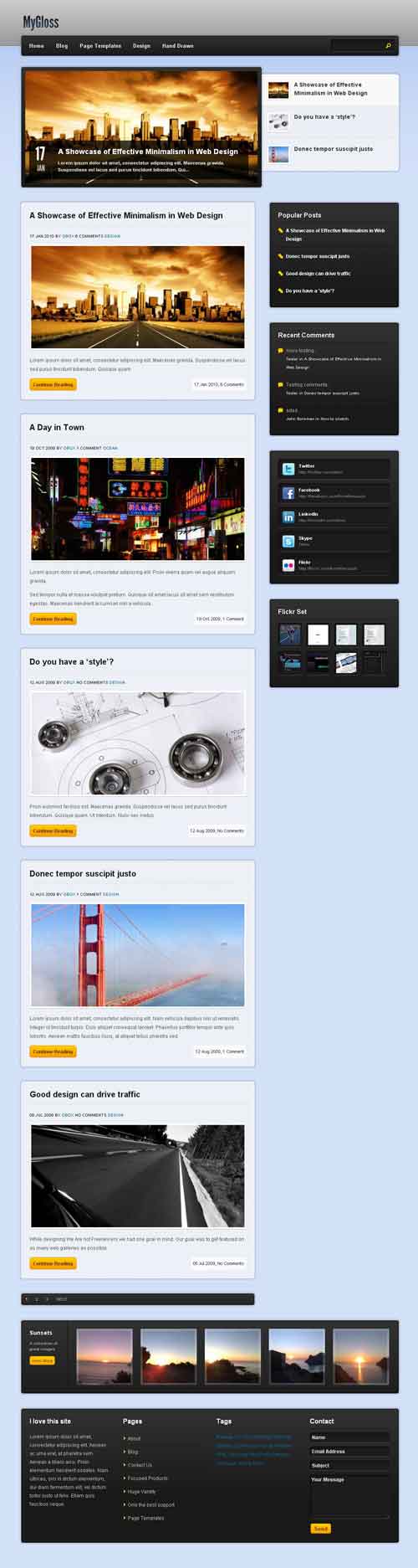 Templates WordPress Gloss Surface