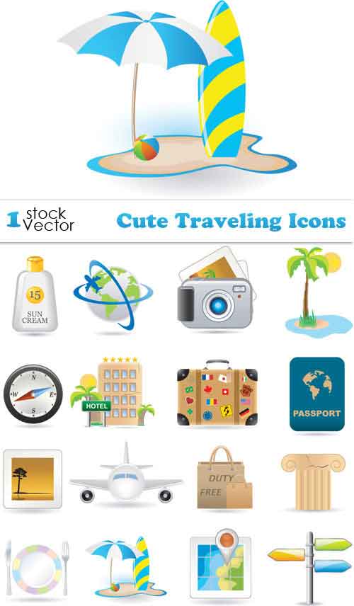 Vectores Traveling Icons Iconos de Viaje