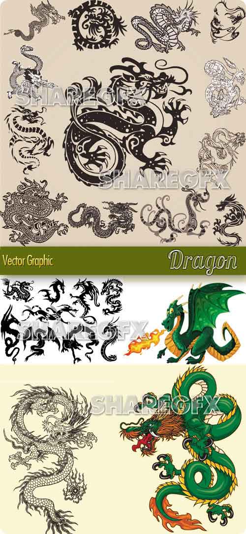 Vectores Dragon Dragones