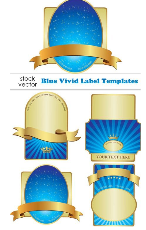 Vectors - Blue Vivid Label Templates