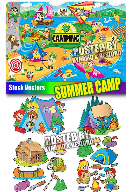 Summer camp - Stock Vectors
