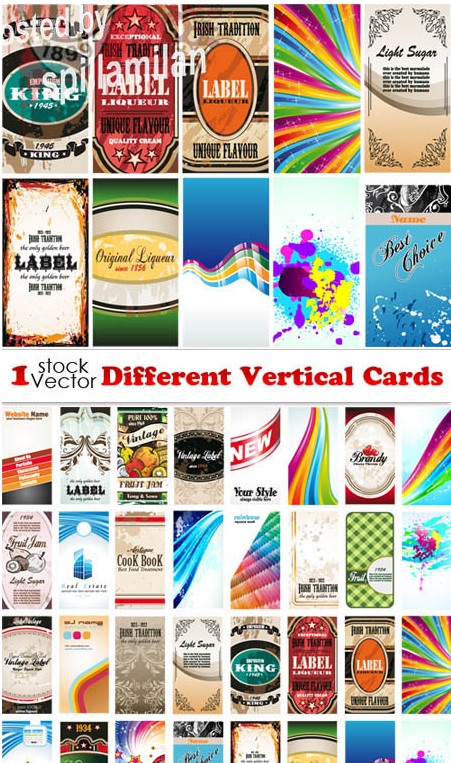 Different Vertical Cards Vector