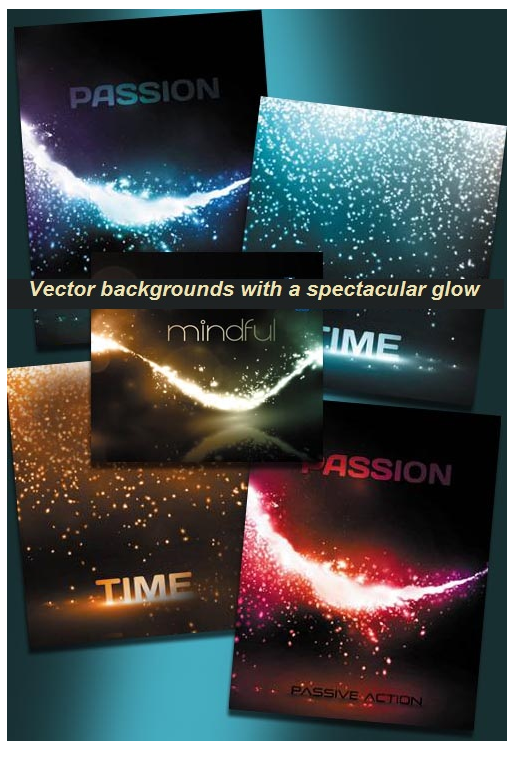 Vector backgrounds with a spectacular glow