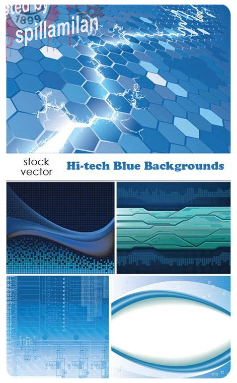 Vectors - Hi-tech Blue Backgrounds 
