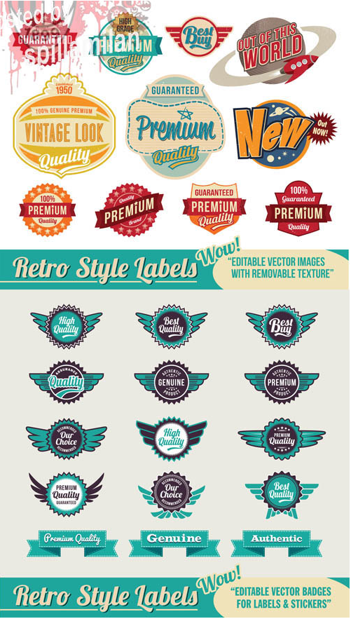 Vintage Labels Vector Set #50 
