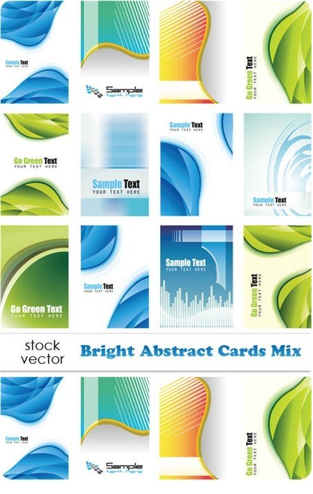 Vectors - Bright Abstract Cards  Mix 
