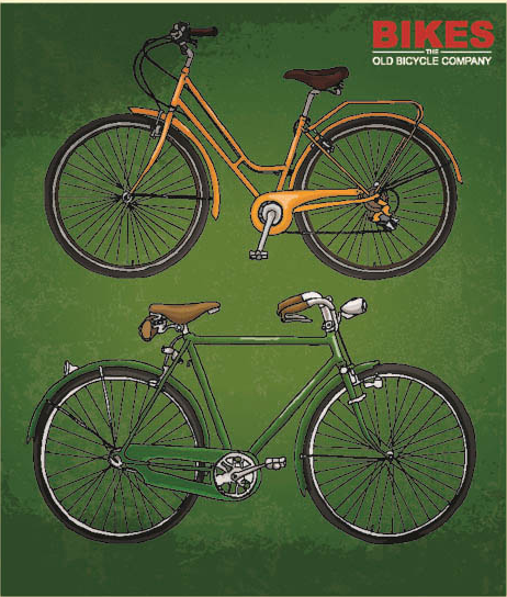 Retro Bicycles - Vector Set