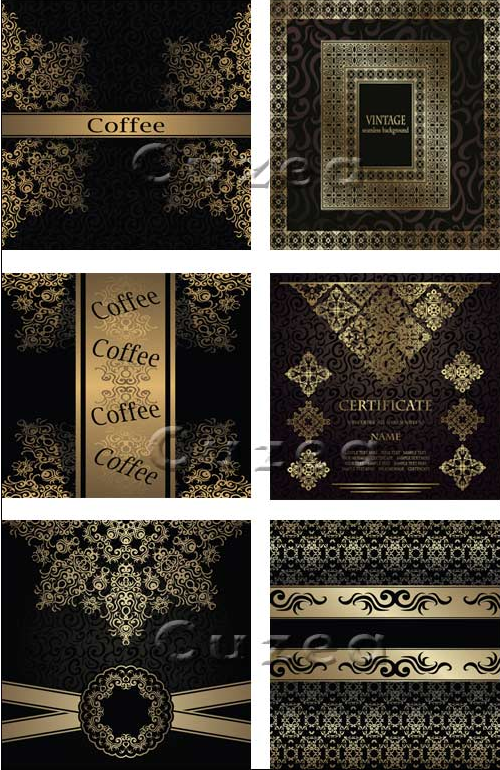 Vintage invitations and labels, part 2 - vector stock
