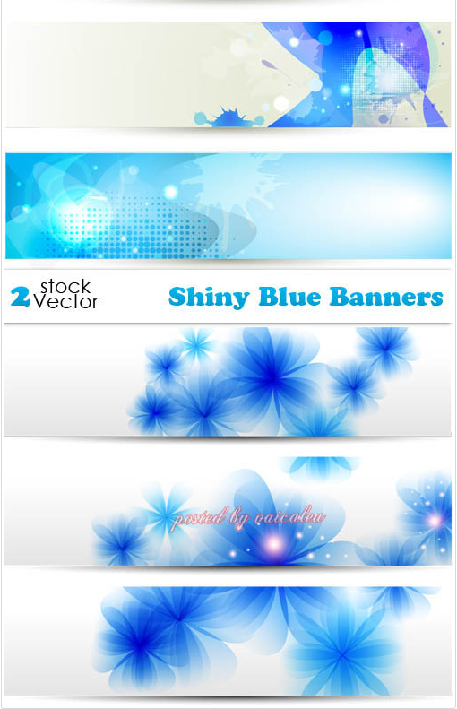 Vectors - Shiny Blue Banners