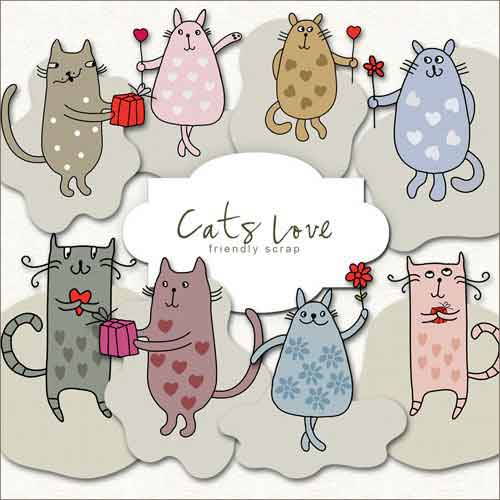 Stock de Fotos Cat Love Gatos Enamorados