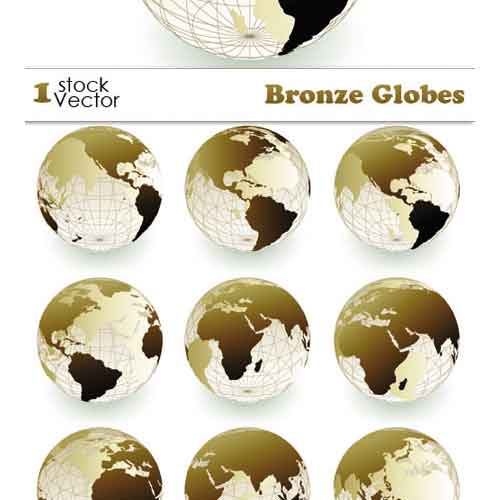 Vectores Bronze Globes Globo Terraqueo de Bronce