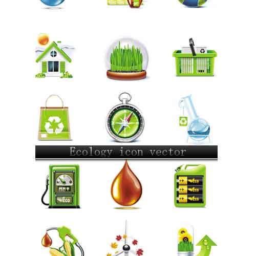 Vectores Ecology Icons Iconos Ecológicos