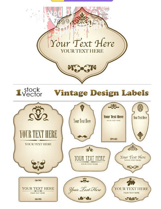 Vintage Design Labels Vector