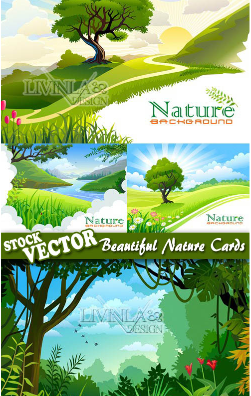 Stock Vector – Beautiful Nature Cards